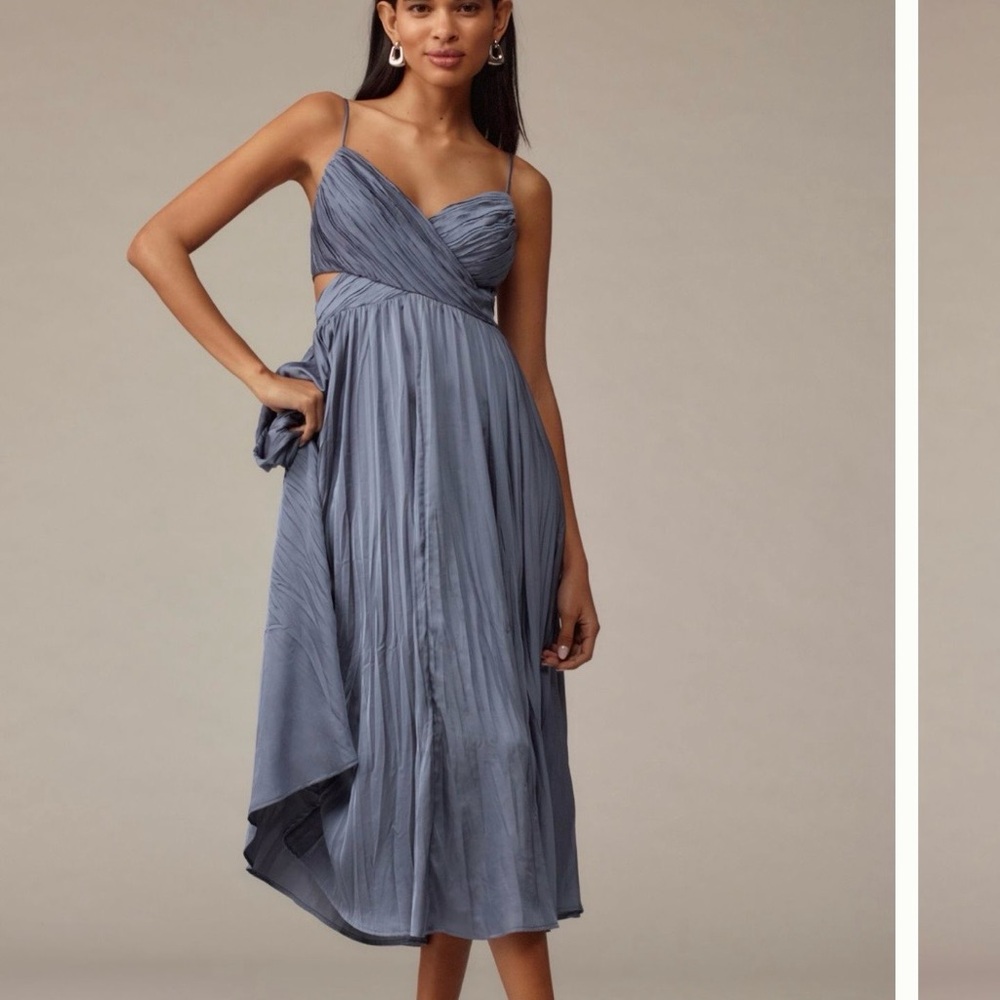 Astr Slate Blue Midi Dress